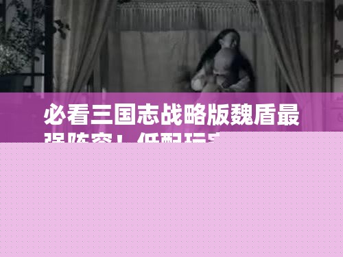 必看三国志战略版魏盾最强阵容！低配玩家也能秒变钢铁防线